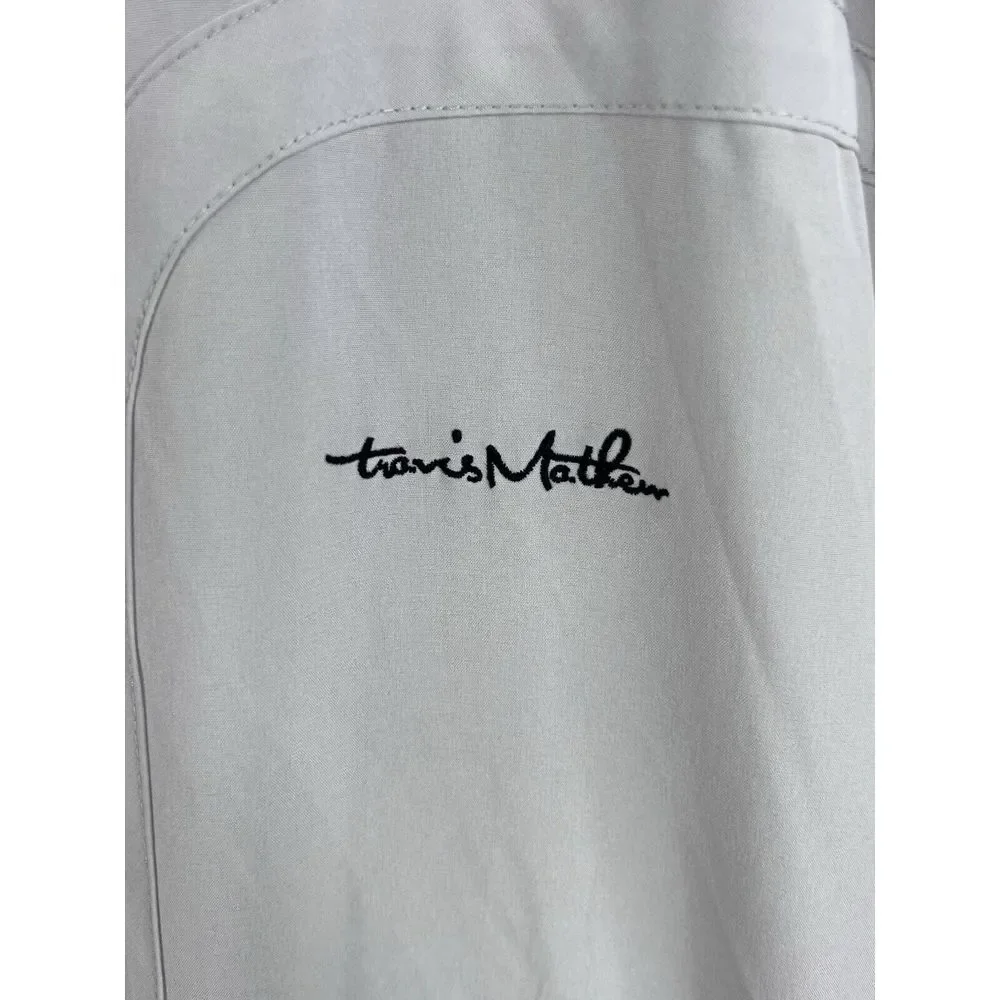 Travis Mathew Jacket Mens XL Full Zip Windbreaker‎ Fitted Golf Jacket Ivory Read